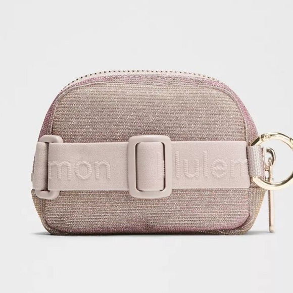 Lululemon wristlet Sparkling Pink Coin Pouch with Gold Accent - Picture 8 of 11